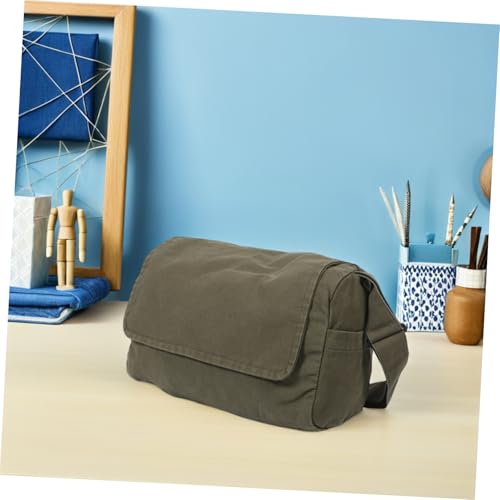 Sac en toile vert olive multifonction pour ranger cours et travail - 6