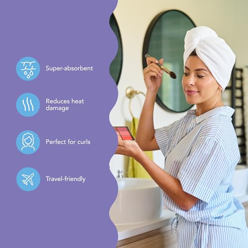 Image of Turbie Twist 2-Pack Microfiber Hair Towel for Beauty, Travel, Gifting - Wrap Turban for Straight, Wavy & Curly Hair - Premium Personal Care- Golden Rod & Orangeade