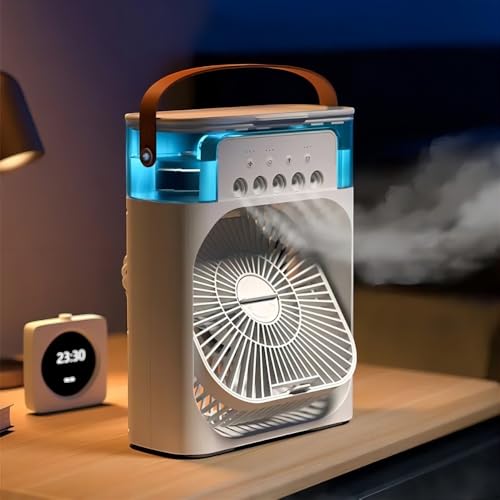 Mini Ventilador Portátil Umidificador de Ar Condicionado LED Wincy