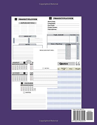 Independently Published Carloss, Jaim Project Planner Notebook: Project Management Planner Notebook With Checklist For Men,Women,Gantt Chart Planner Project Manager Notebook With ... For Work Notebook With 130 Pages Cover Matte thumb #1
