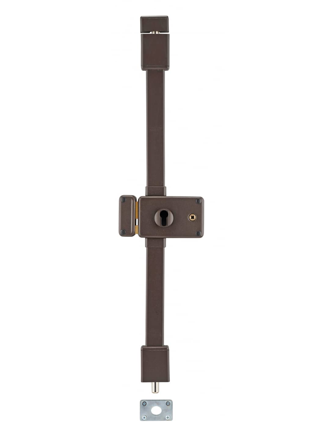 THIRARD - Boitier de Serrure en Applique Horga à Fouillot pour Porte d'Entrée - Gauche - 3 Points - Axe 55 mm - Marron - Acier - Mécanisme Intérieur - Sécurité Renforcée - Installation Facile