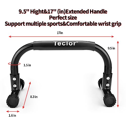 image for Teclor Push Up Bar,9.5in High Parallettes Bars Great for L-sit, Sturdy
