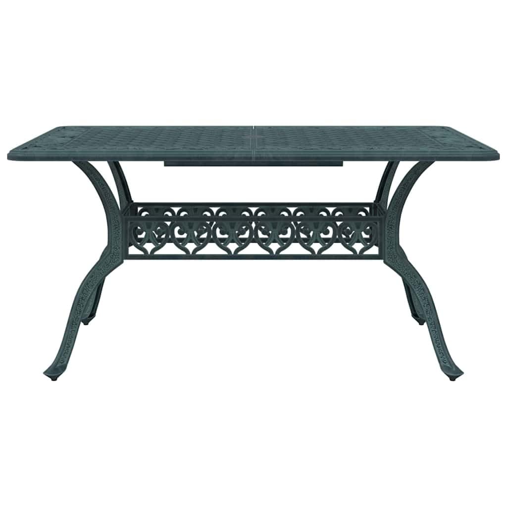 vidaXL Tavolo da Giardino Verde 150x90x72 cm in Alluminio Pressofuso