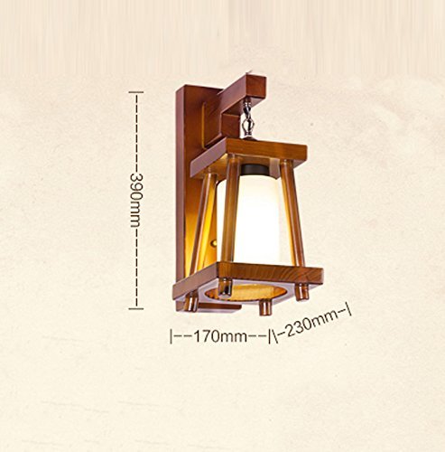Lámpara de pared creativa de madera para iluminar pasillos oscuros 5