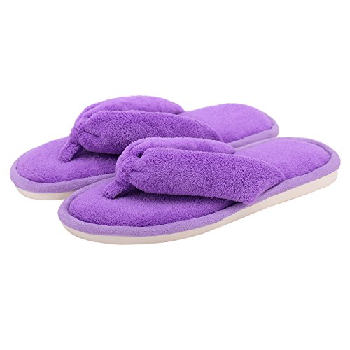 Pantuflas de casa para mujer, forro polar coral para el dedo del pie, pantuflas para el hogar para mujer, Purple, 38/39 EU