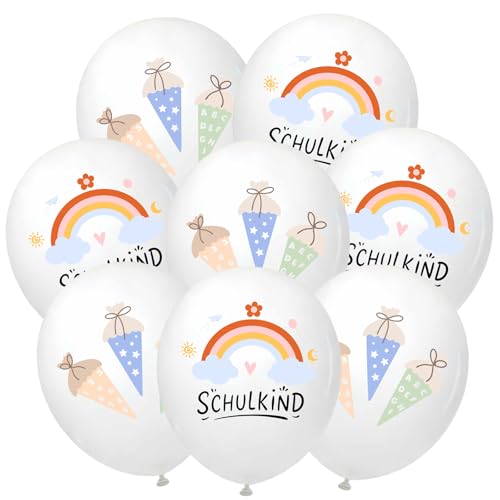 ALEGRE 20 Stück Luftballons Einschulung Deko Weiß Schulanfang Deko Einschulung Mädchen Junge Schulkind Luftballon Schulanfang 2026 Schulkind Ballon für Einschulungsfeier Schuleinführung Party Deko