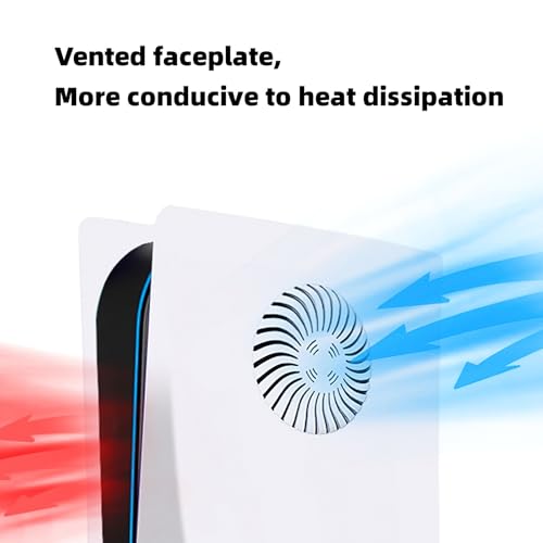 Image of Face Plates Cover Shell with Cooling Vents for PS5 Disc Edition Console Faceplates, Accessories Compatible with PlayStation 5 Protective Replacement Panels (White)