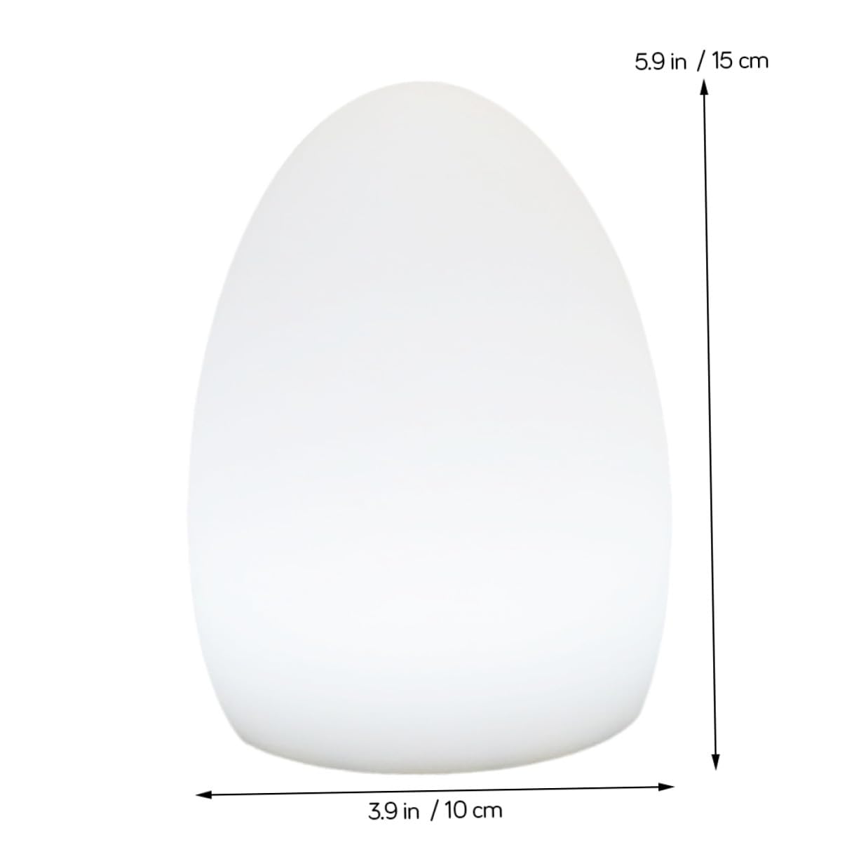 Anneome Lampada da Tavolo Ricaricabile USB a Forma di Uovo LED Colorata Luce Notturna in Plastica Bianca Dimensioni 10x15 Cm per Casa e Bar