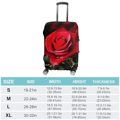 Anti-Scratch Luggage Cover Rose Flower Printed Luggage Case Protector Washable Suitcase Covers Elastic Suitcase Protector for Size L (26-28 inches) Luggage2