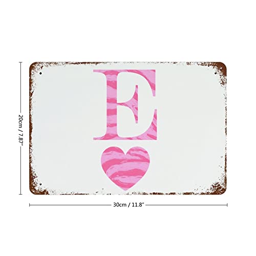 Monogramme en métal cœur lettre E, une œuvre d'art rustique haut de gamme - 3