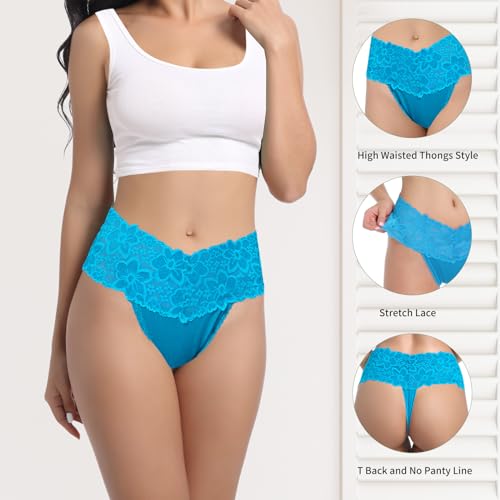 Yuamose Calcinha feminina de renda de algodão de cintura alta para pós-parto e recuperação de cesari