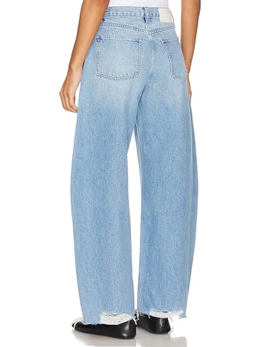 Barrel Jeans Women Trendy Baggy High Waisted Wide Leg Cropped Stretch Ankle Ripped Horseshoes Denim Pants 20253