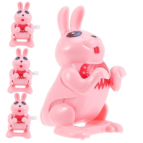 HOOTNEE 4pcs Pink Rabbit Party Lovely Wind up Portable Wind-up Clockwork Wind up Clockwork for Funny Clockwork Small Wind up Lovely Clockwork