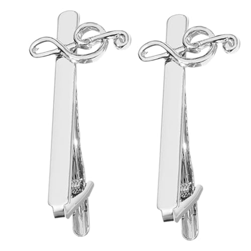 Set de pinzas y clips metálicos pulidos para corbata de hombre en moda business