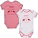 Repanda Body Neonato Divertenti - 2 Dolci Idee Regalo: Sono l'amore di Mamma e Papà - 100% Cotone - Body Manica Corta (Rosa e Bianco, 0-3 mesi)