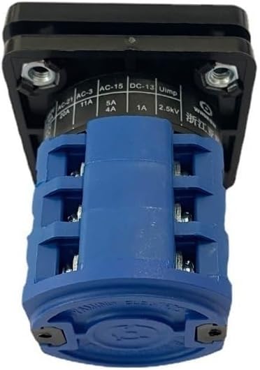 Rotary Cam Switch LW26-20 Changeover Selector with Center Off 1-0-2 Positions 3 Poles 48x48mm Panel