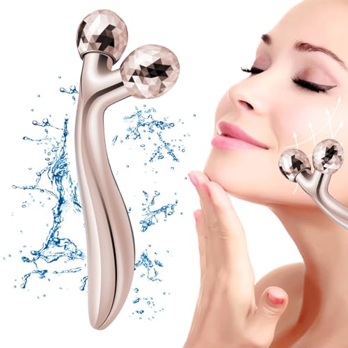 Irikdescia 3D-Gesichtsmassagegerät, Gesichtsroller, 360° Rotation Massageroller 3D Gesicht Roller Massage Gesichtslifting Massager, formend, straffer, Muskelentspannung (Roségold) Irikdescia 3D-Gesichtsmassagegerät, Gesichtsroller, 360° Rotation Massageroller 3D Gesicht Roller Massage Gesichtslifting Massager, formend, straffer, Muskelentspannung (Roségold)