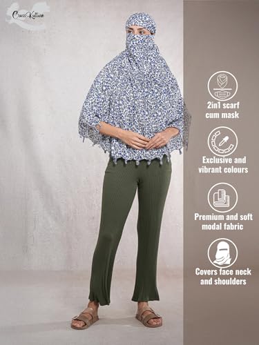 Image of Multipurpose Mask Cum Scarf for Women Cotton I Face Cover for Women I Sun Protection and Summer Wear Scarf