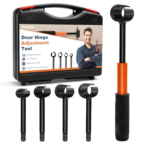 Image of Door Hinge Adjustment Tool Kit, 4 in 1 Hinge Gap Adjusting Wrench Set for Residential and Commercial Use, Door Gap Adjustment Tool, Heavy Duty Door Hinges Repair Wrench with Rubber Grip