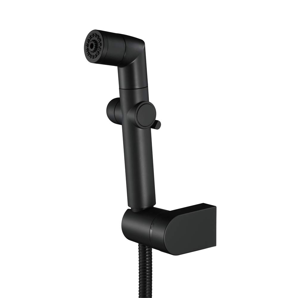 Pulvérisateur portatif de toilettes eau froide douchette WC noire avec tuyau