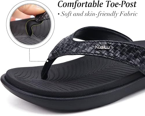 Womens Flip Flops Ladies Yoga Mat Comfortable Walking Thong Sandals With Plantar Fasciitis Arch Support Slip On Indoor Outdoor For Summer KuaiLu - Image 6
