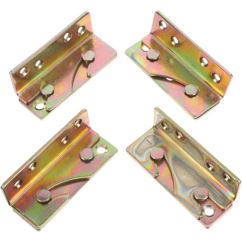 Kichvoe ベッドレールブラケット 4組 ヘビーデューティー ほぞ穴なしベッドレール継手 木製フレームコネクタ ヘッドボード フットボード修理用