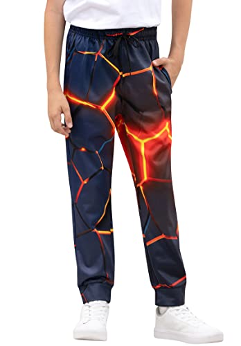 Unicomidea Boys And Girls Pants Cool 3D Printed Glowing Geometry Sweatpants Bottoms Junior Kids Athletic Jogger Pants With Pockets For Gym Sports Training 8-9 Years'' #TOP6