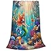 FAMEMBERPERS Cute Mermaid Blanket for Girls Mermaid Gifts Little Mermaid Throw Blanket for Kids Super Soft Warm Cozy Plush Fleece Blanket for Girls Birthday Gifts,Cute Mermaid Gift for Girls
