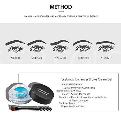 12-Color Waterproof Multifunctional Eyebrow Cream And Eyeliner Cream, Suitable For Various Makeup Combinations (8 Colors) #TOP5