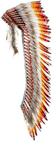 Novum Crafts Large Indian Chief Headdress - Feather War Bonnet Costume