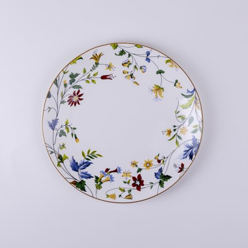 Image of GOLDEN QUEEN'S 18 Piece Dinner Set - Serving 6 | Perfect for Hosting and Daily Meals | Microwave Safe | Includes 6 Dinner Plates, 6 Small Bowls & 6 Side Plates - Summer Florals