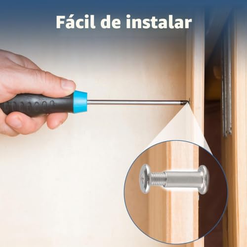 Miniatura 5 de Shunchg 10 Tornillos De Conexión Para Muebles M6x40mm Conectores De Gabinete, Acero Inoxidable A2 V2a, Tornillos De Montaje Para Muebles, Armarios, Mesas De Madera