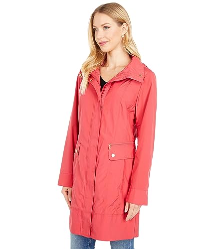 Image of Cole Haan Women's Back Bow Packable Hooded Rain Jacket