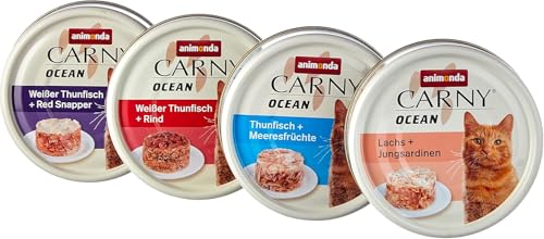 animonda Carny Adult Ocean Meeresvielfalt Nr. 1 (12 x 80 g), Katzennassfutter für ausgewachsene Katzen, Nassfutter mit zartem Fischfilet, Katzenfutter ohne Getreide und Zucker