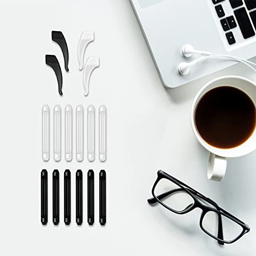 Jadin Coussins dOreille en Silicone pour Lunettes, Retenue de Lunettes, Support Antidérapant pour Lunettes Doux pour Enfants Adultes Lunettes Myopes, Lunettes de Lecture (Noir et Blanc) - Image 8