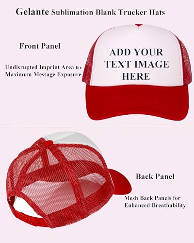 Image of Gelante Sublimation Blank Trucker Hats - Polyester Foam Mesh Snapback Baseball Cap
