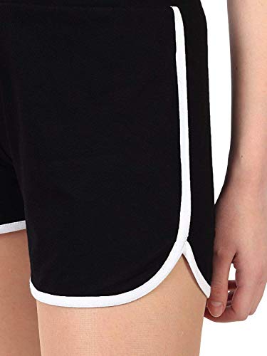 Image of Hangout Hub Women's Cotton Shorts | Boxer Half Pant with Sporty Stripe | Elastic Waist | Hypoallergenic Breathable Fabric | Sweat Absorbent Material | Gym Exercise Yoga Lounge Run Wear (Multi Color)