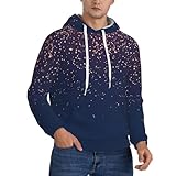 Tissu confortable : fabriqué à partir de 100 % polyester, ce sweat à capuche bleu marine imprimé ciel et étoiles pour homme offre une sensation douce et confortable, assurant une expérience de port agréable.