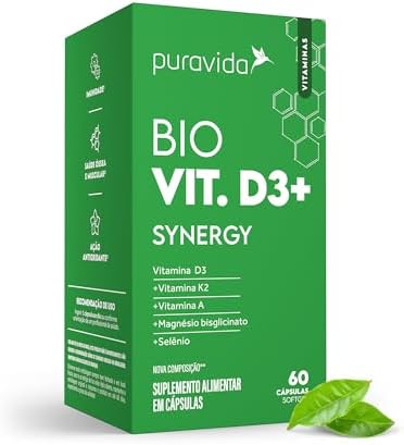 Puravida Suplemento alimentar Vitamina D3 60 cápsulas