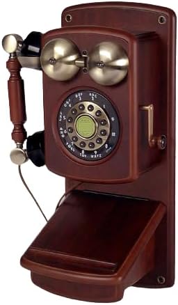 Teléfono de pared clásico de madera vintage (nuevo) (caoba)