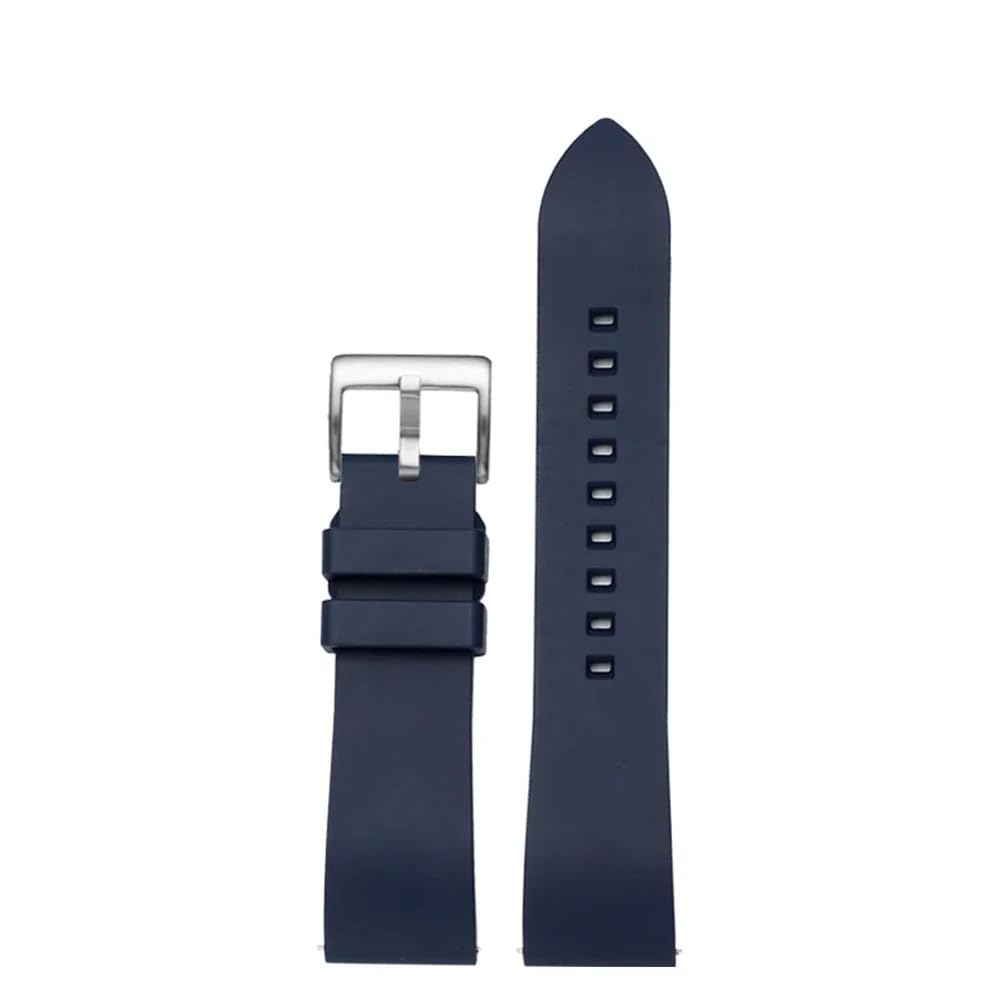 Bracelet montre caoutchouc fluor 20mm 22mm étanche noir - 6