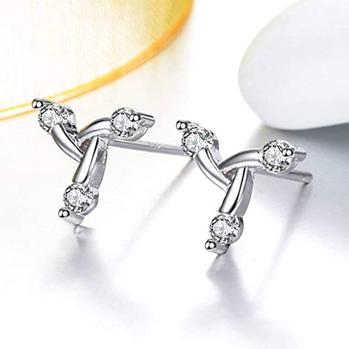 Boucles d'oreilles anti-allergie en argent et cristal pour femme - 3