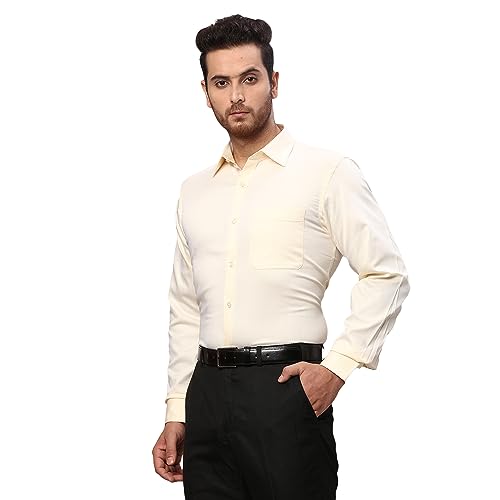 Image of Raymond Men Slim Fit Dobby Pattern Pure Cotton Semicutaway Collar Full Sleeve Formal Shirt