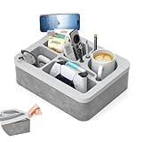 Couch Cup Holder Tray Silicone Couch Cup Holder Pillow Foam Bed Tray Snack Sofa Bed Caddy Organizer Beach Sofa Drink Holder Spill Proof Snack Caddy Removable Sofa Buddy Game Controller Kindle Phone
