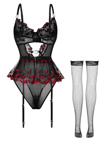 Image of Foxiny Sexy Lingerie Set 3 Piece Women Corset Bodysuit