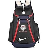 Nike Hoops Elite Pro USA Basketball Backpack - Black - Large Sports Bag with Ventilated Shoe Compartment & Insulated Cooler Pocket - Professional Team Gear - One Size