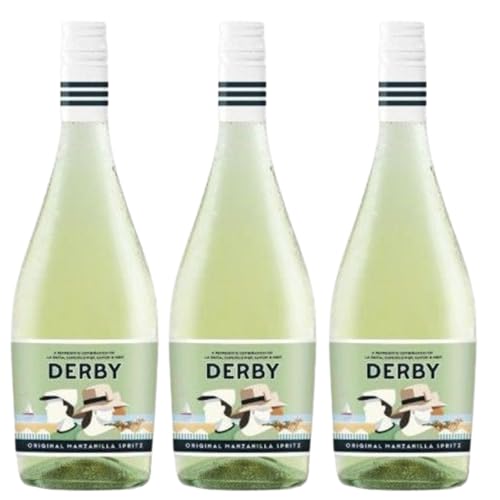 Manzanilla Spritz Derby Original– Aperitivo Refrescante con Toque Herbal – Sabor Único con Notas Florales – Listo para Servir – Bebida Premium sin Complicaciones - 3 Botellas 75cl