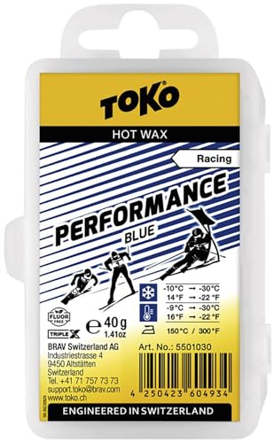 TOKO Performance Wax Blue 40g – High-Performance Ski & Snowboard Wax for Cold Conditions (-10°C to -30°C)​
