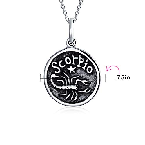 Personalize Astrology Constellation Celestial Horoscope Disc Medallion Pendant Zodiac Necklace For Women Oxidized Sterling Silver4