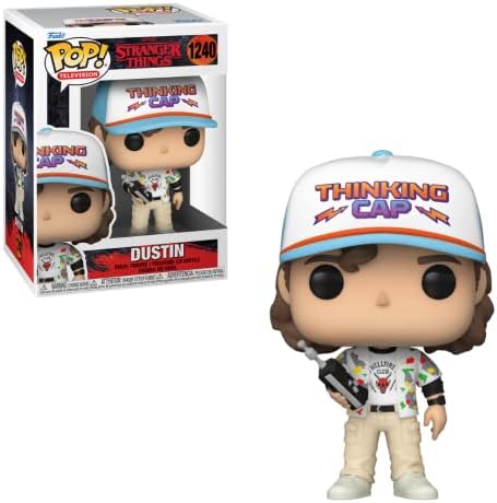 POP [Stranger Things] - Dustin Henderson Saison 4 Funko Pop Figurine en vinyle (livrée avec étui de protection compatible Pop Box), multicolore, 9,5 cm | Pop Stranger Things
